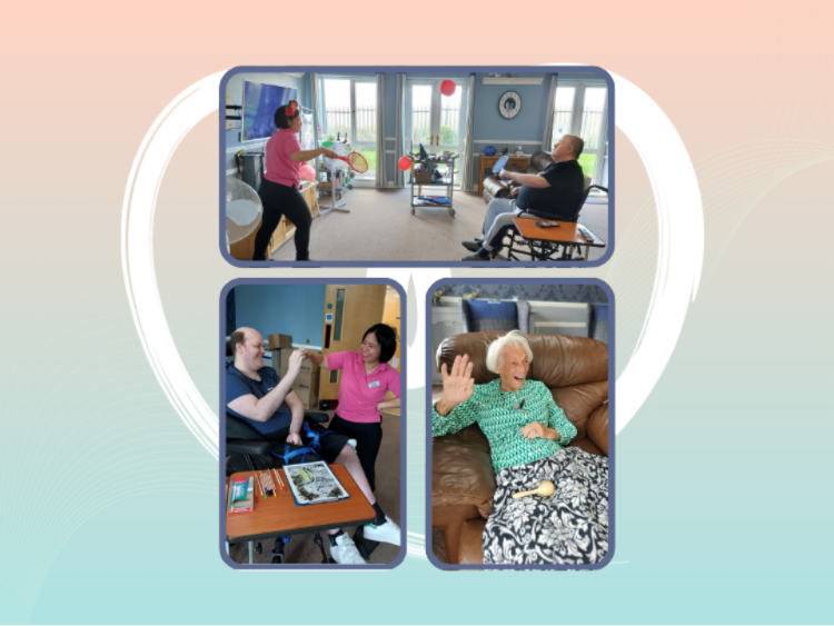 Residents and families sharing moments